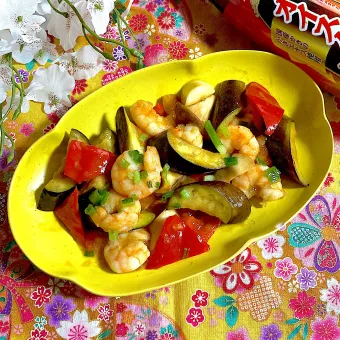 Snapdishの人気料理写真:海老とナスの中華炒め✨