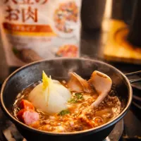 大豆のお肉と新玉ねぎのスープ|オハナシマンさん