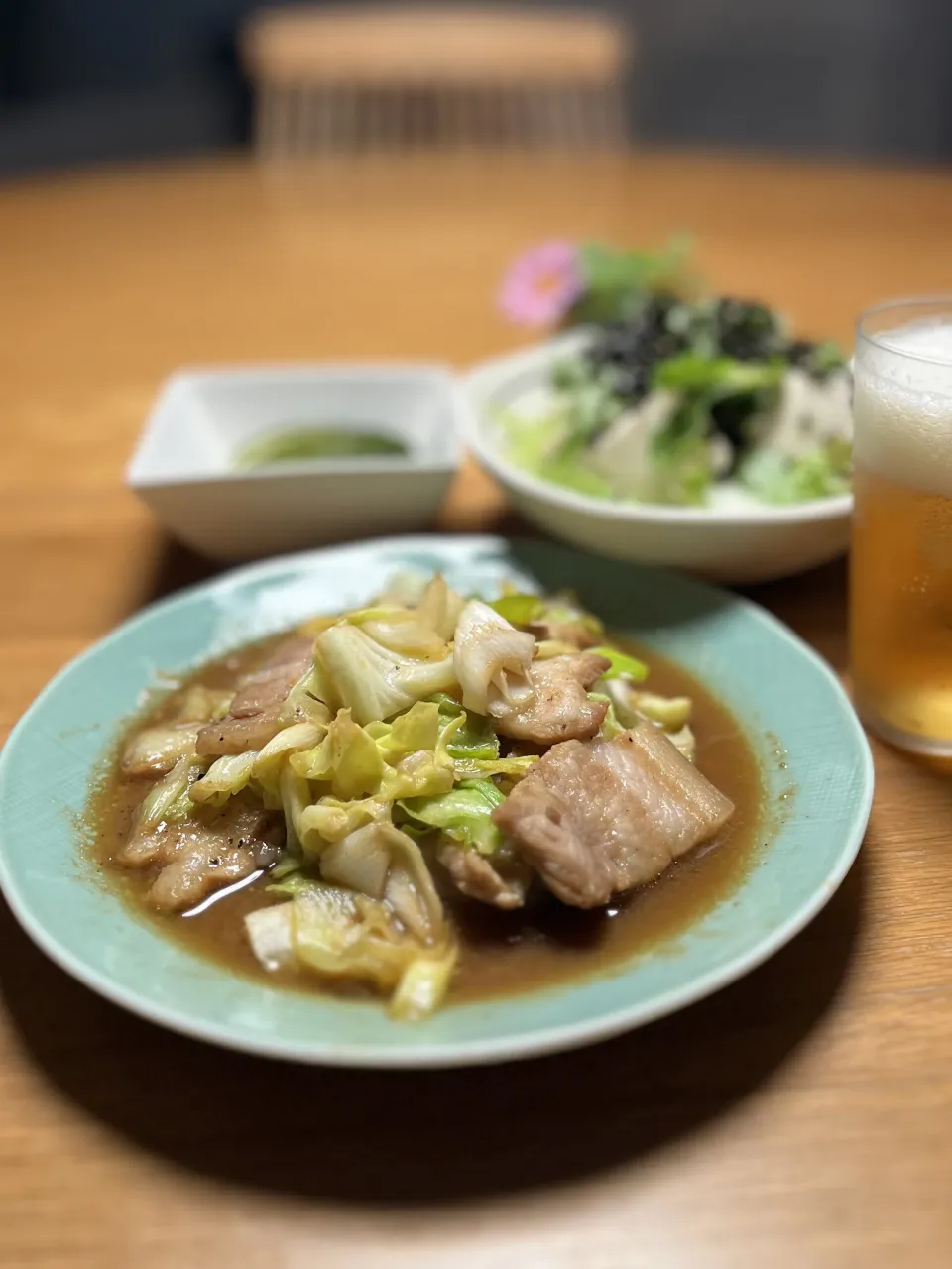 3/16の夕食　豚バラキャベツのローストガーリック炒め　これは本当に便利で美味しい！|yoneさん