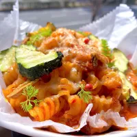 フジッリのトマトクリームチーズ焼き