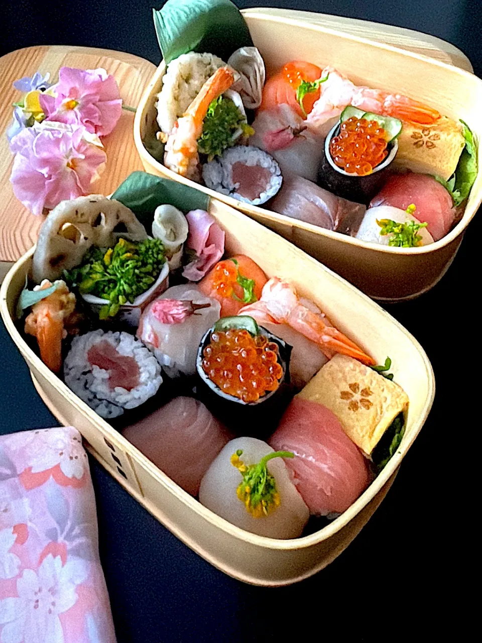 ふたりのお弁当 ~キューブ手毬寿司|とんちんさん