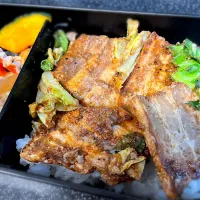 豚バラキャベツのローストガーリック炒め弁当|パパ手料理さん
