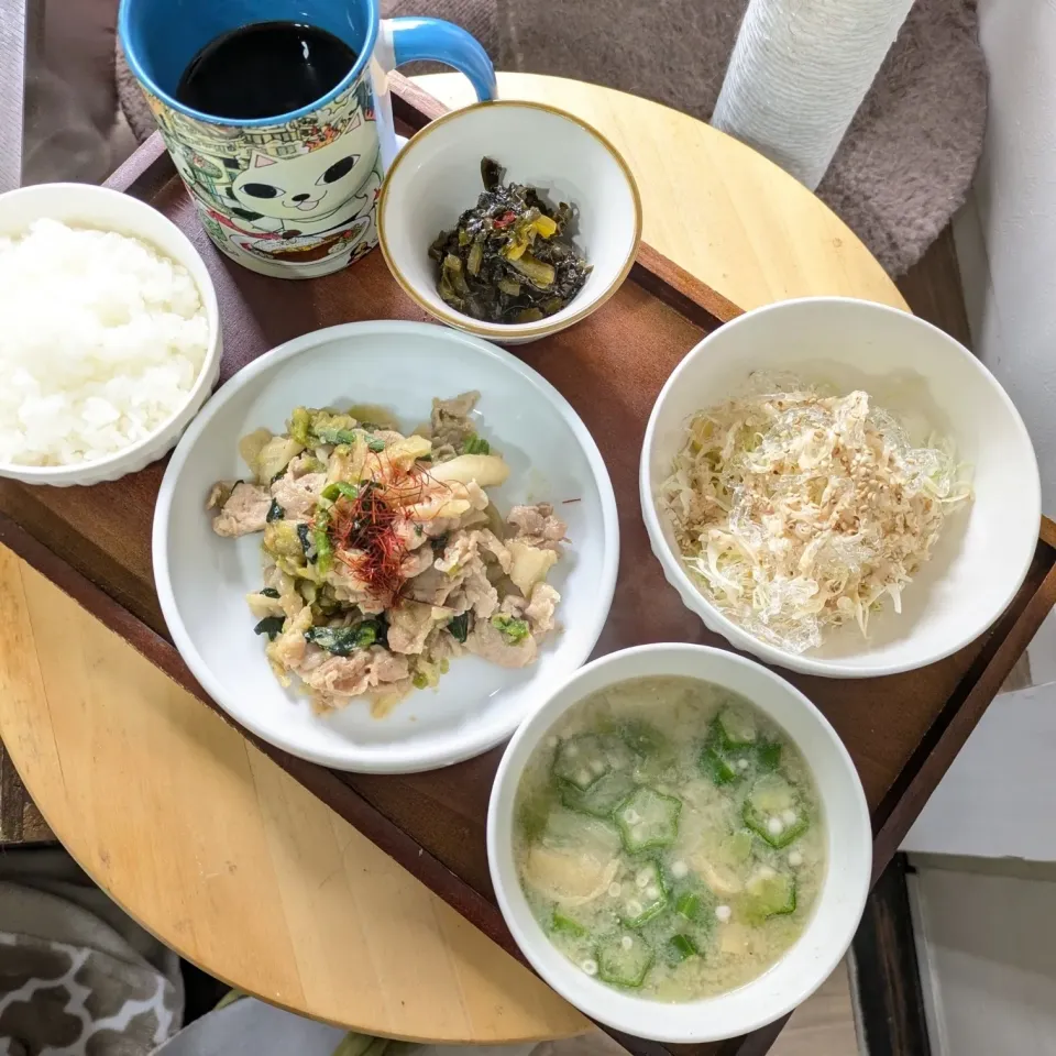豚肉と白菜のにんにく味噌󠄀バターメイン定食|mi_neneco♪さん