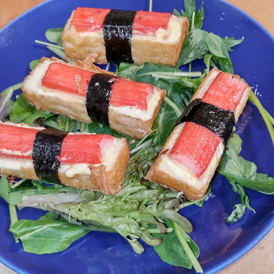 厚揚げとカニかまの磯辺焼き|sakuraいくこさん