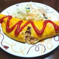 大豆のお肉ミンチオムレツ😆🍳🍅