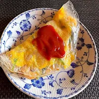 のらぼう菜で台湾海老オムレツ|cocoaさん