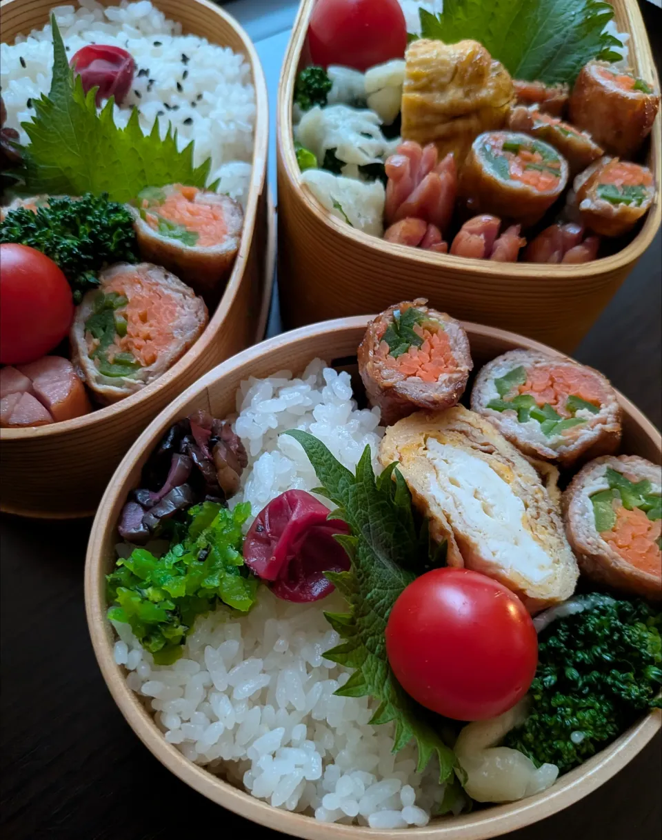 肉巻きの曲げわっぱ弁当|とだともさん