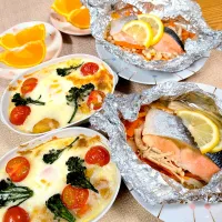 カレードリアと鮭のホイル焼き|cherry🍒さん