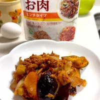 大豆ミートの色々野菜の麻婆茄子|たまちゃんさん