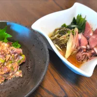 ホタルイカのなめろうと酢の物|やかんちゃんさん