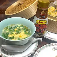 中華風スープの仕上げにごま油|adriablueさん