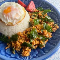 大豆のお肉でガパオライス🇹🇭