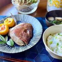 真鯛のかぶと煮献立|きいろさん