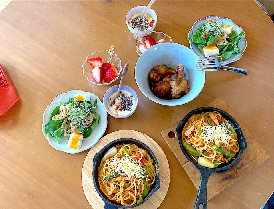 大豆のお肉乾燥スライスでナポリタン🍝|さくたえさん