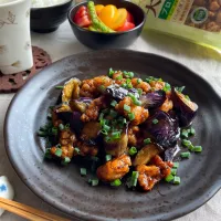 大豆のお肉＆茄子no香酢炒め風