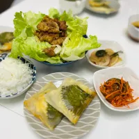 ミルフィーユ春巻き&焼肉サラダ🥗|たーたさん