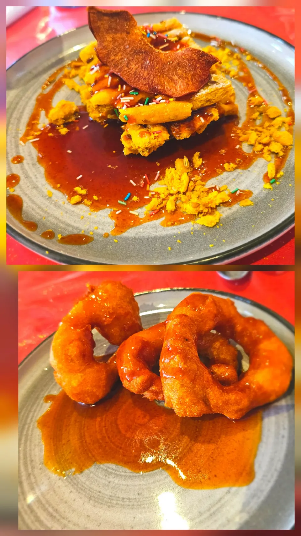 🇵🇪My birthday in a Peruvian restaurant
                   🎂🎉TURRON🎉🎂
Shortcrust pastry with honey, figs, and almonds
                 🎂🎉PICARONES🎉🎂
Sweet potato, honey and spiced pumpkin fritters|KWAII69さん