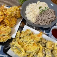 ある日のご飯お蕎麦&ソーメン&アルモンデ天ぷら🍤|🌼はなちゃん🌼さん