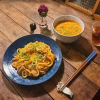 豚キムチうどんとキムチのかきたま汁|KEITAさん