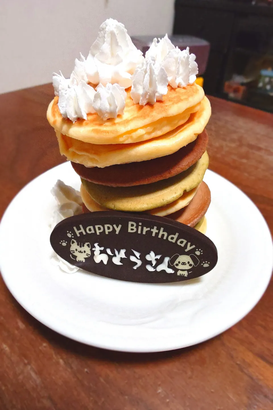 息子手作り　3種類のパンケーキタワー|mootsさん