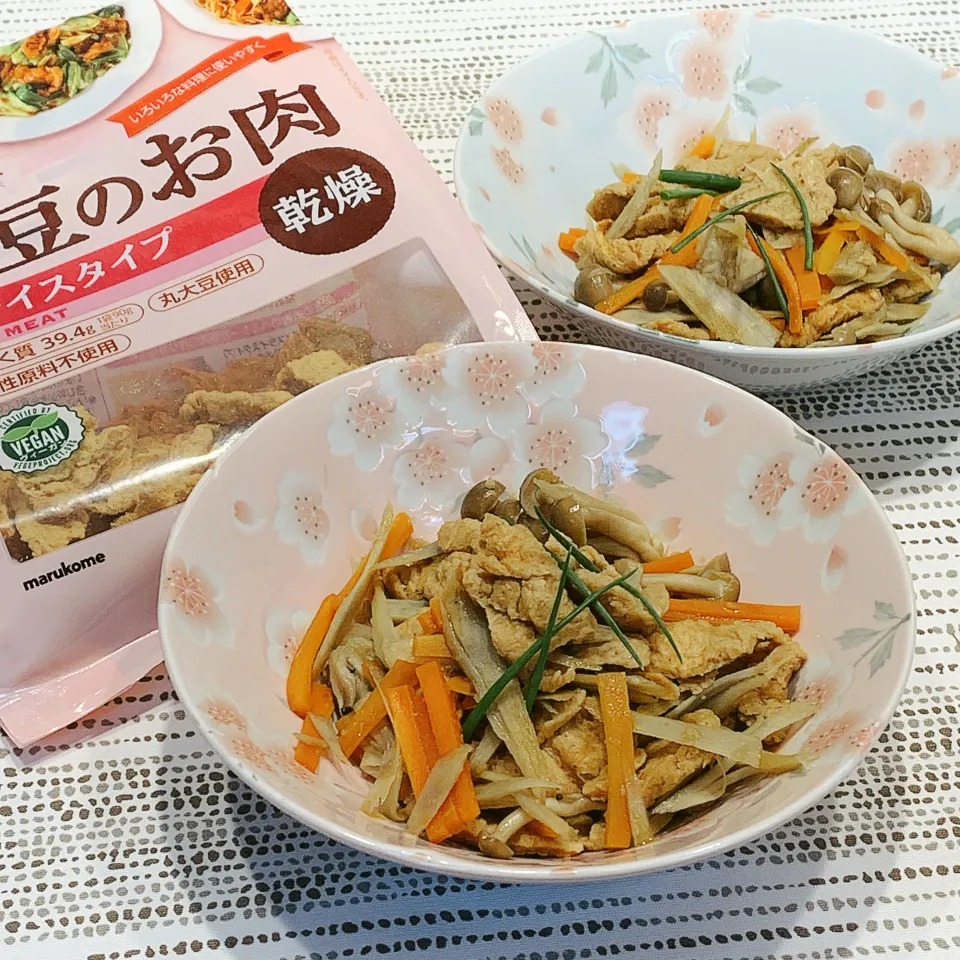 大豆のお肉と根菜のうま煮|アスママさん