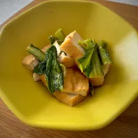 作り置き🥣厚揚げと小松菜の煮物|ここここのかさん