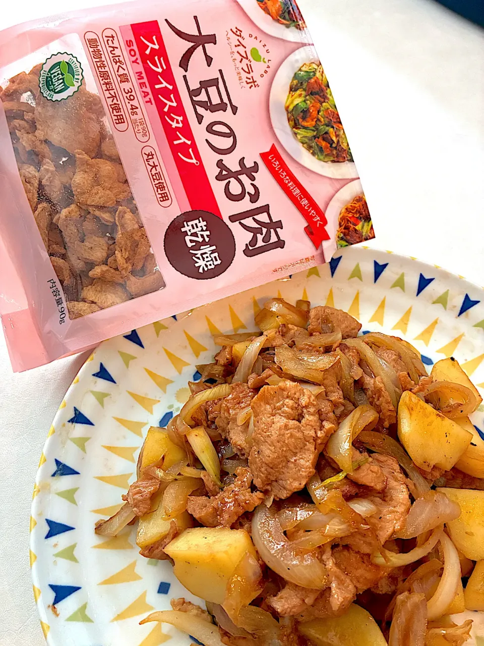 大豆のお肉でじゃがいも玉ねぎ炒め|ららさん