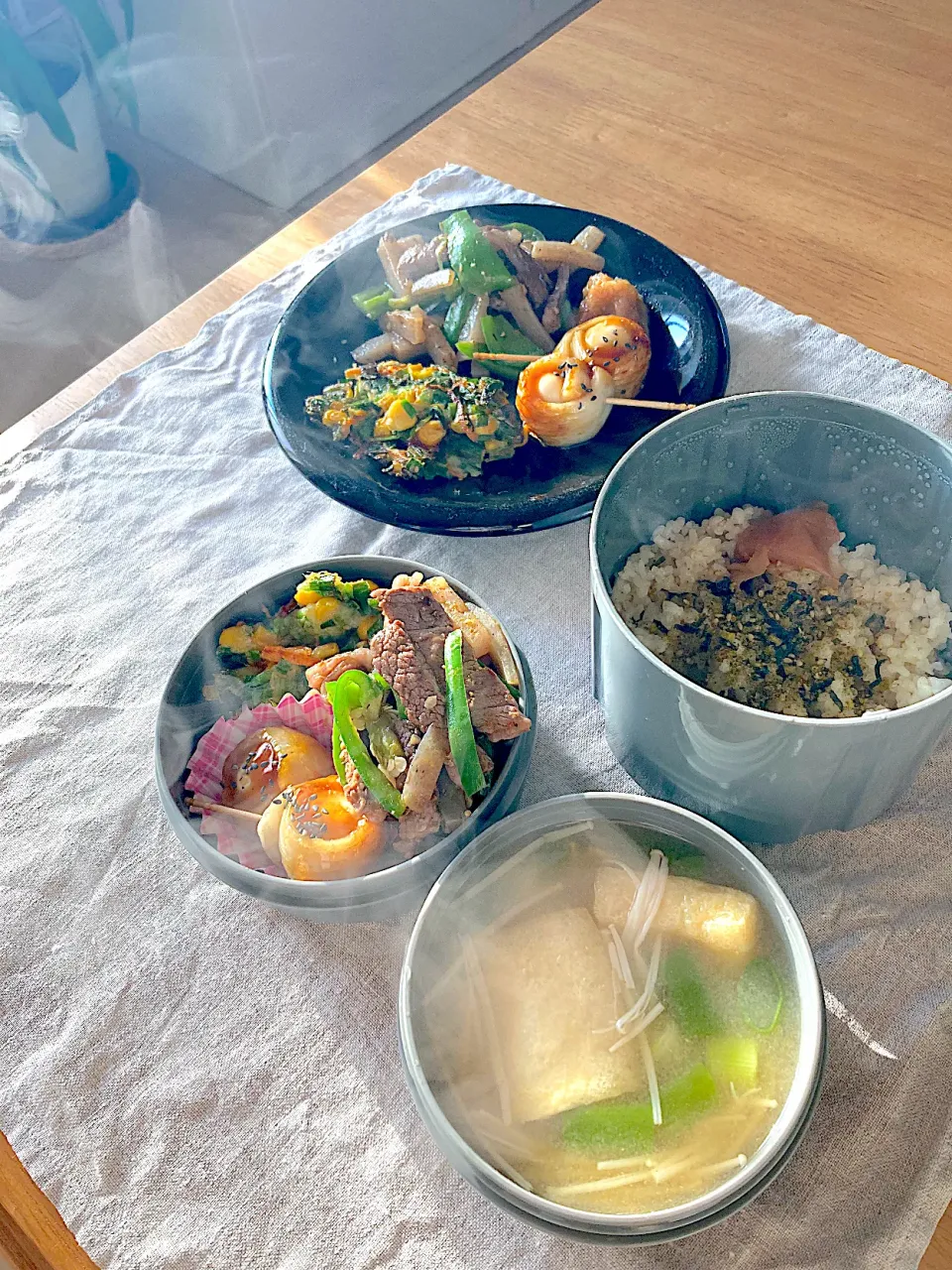 めちゃ湯気♨️たってるぅ〜🤭旦那さんお弁当|さくたえさん