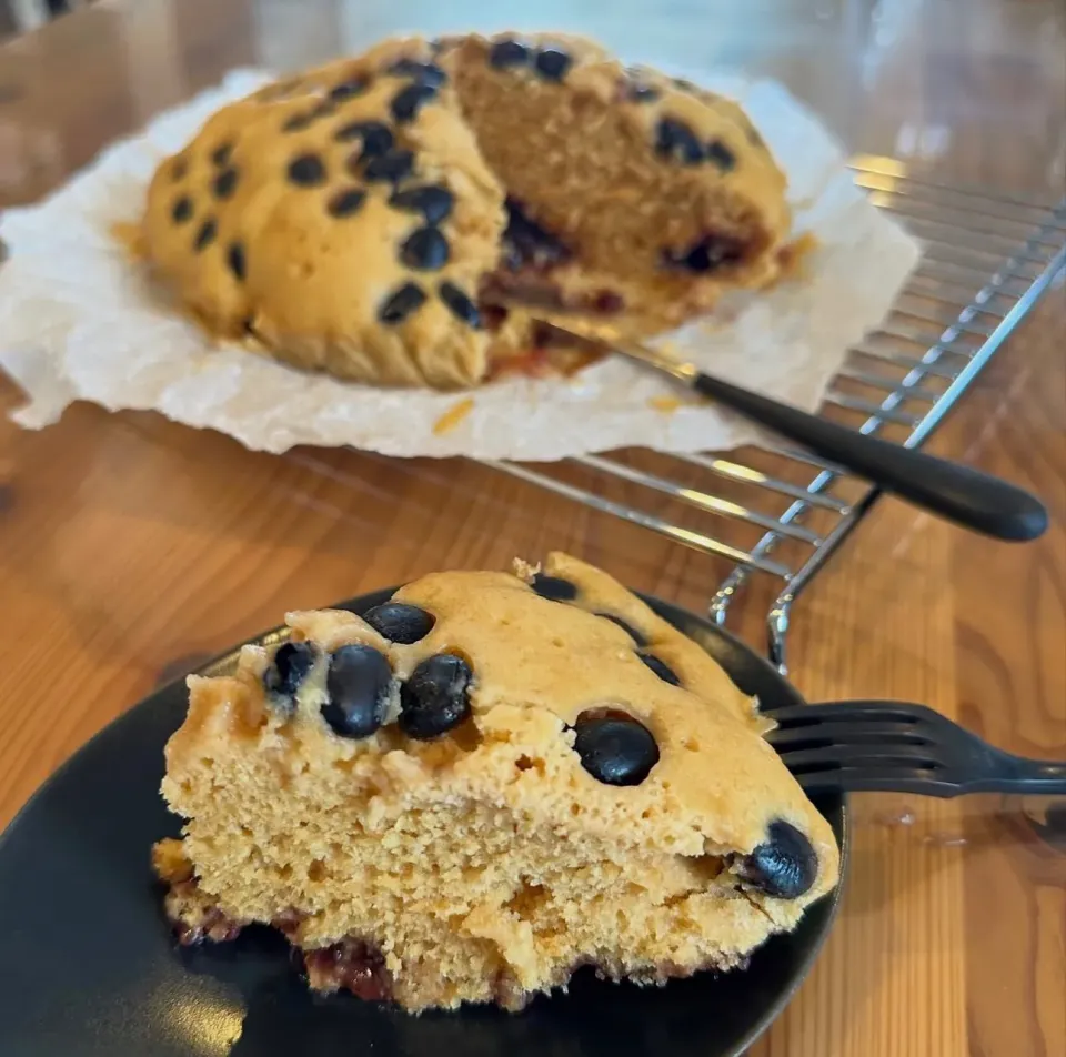 塩あんバターきなこ黒豆蒸しケーキ|愛さん