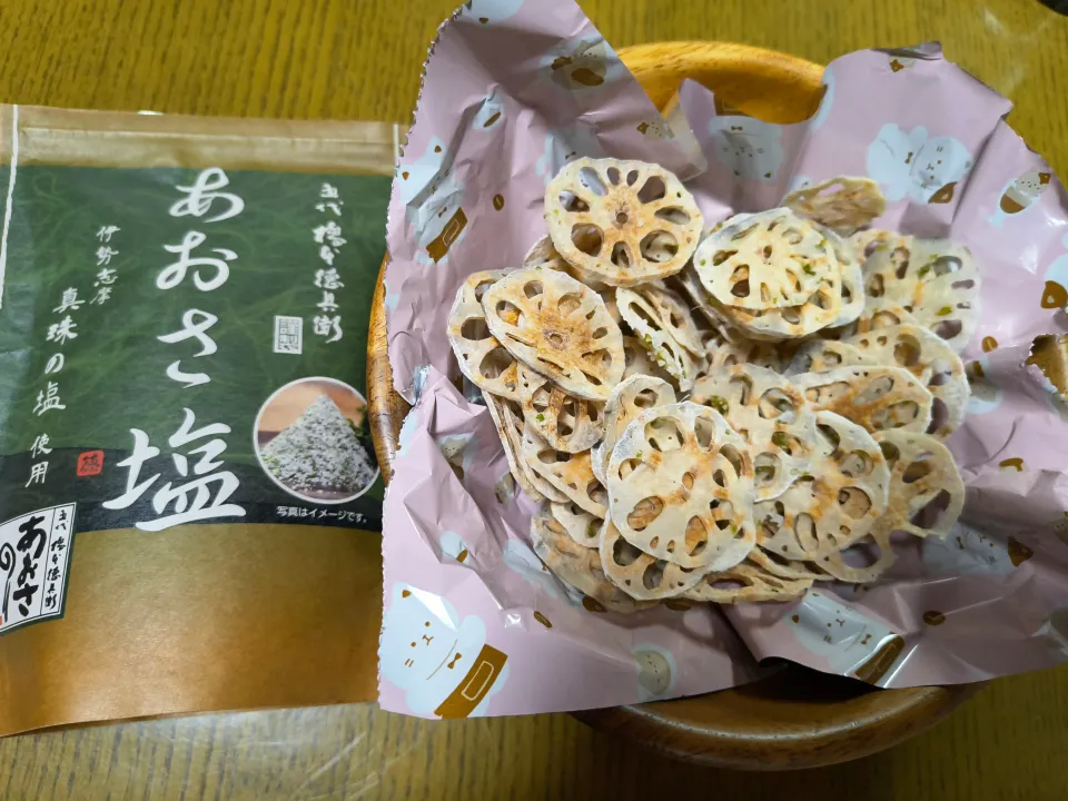 ノンオイルで蓮根チップス|みよぱさん