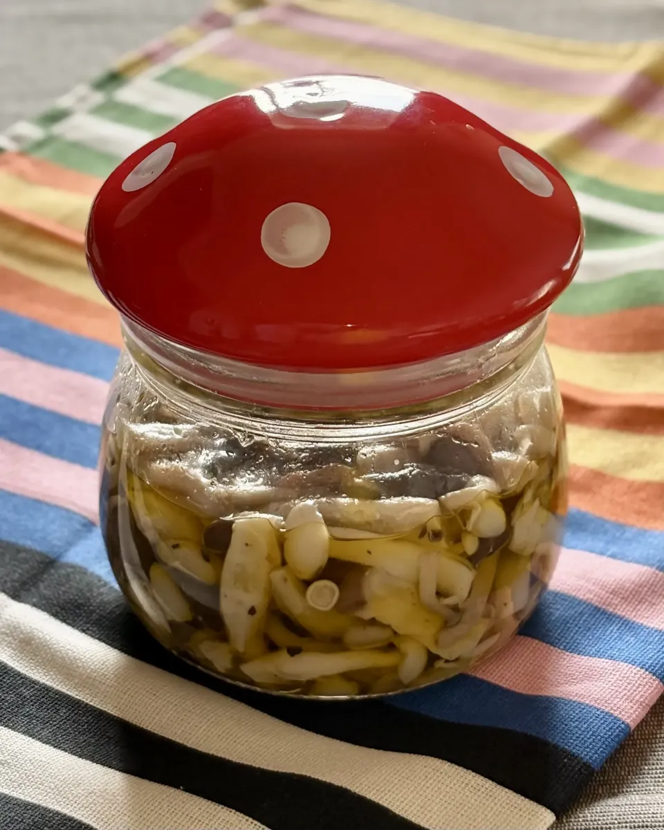 4種のキノコのオリーブオイル漬け🍄|まる(丸大豆)さん