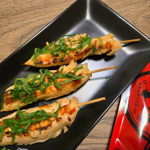 「辛みそ」を使ってみたSnapdishの料理・レシピ写真:ささみの辛みそ大葉焼き