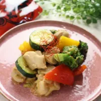 鶏もも肉といろいろ野菜の辛みそ炒め
