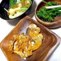 父が作る、春の野草三種盛り| 父が作る弁当さん