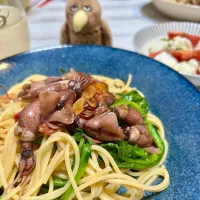 ホタルイカと菜の花のパスタ