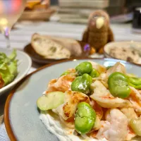 海老とそら豆のなんちゃってクリームチーズ添え|asamiさん