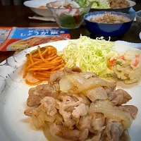 3/29 豚肉生姜焼き定食屋さん風|あーるさん