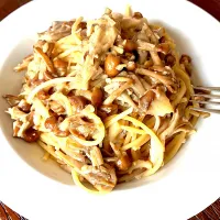 えのきと舞茸となめこで和風パスタ|あつしさん