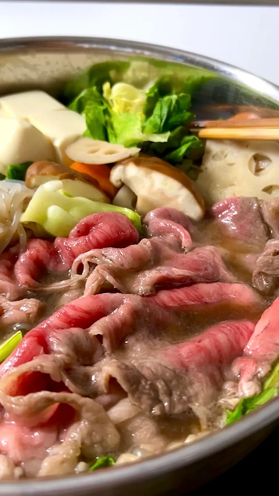 すき焼きの晩ごはん|むぎこさん