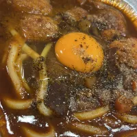 カツ煮月見カレーうどん|stalinさん