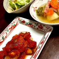 鱈のムニエル、トマトソースかけ| てつ子さん