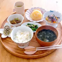 のらぼう菜のおひたしと残り物ご飯|＊Aloha＊さん