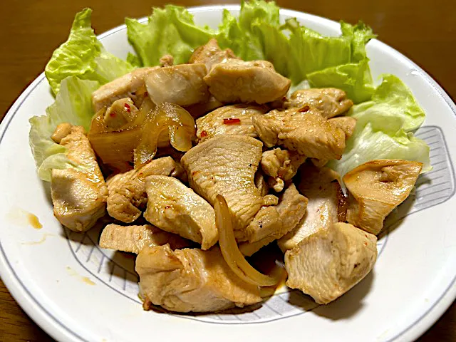 鳥🐓胸肉のだし醤油炒め❗️(๑･̑◡･̑๑)✨|サソリさん