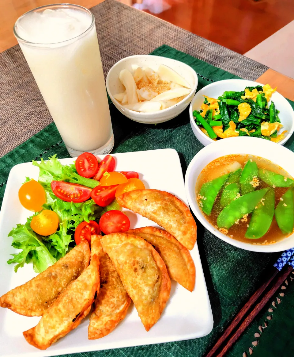 【主菜】キーマカレーの揚げ餃子|シュビラさん