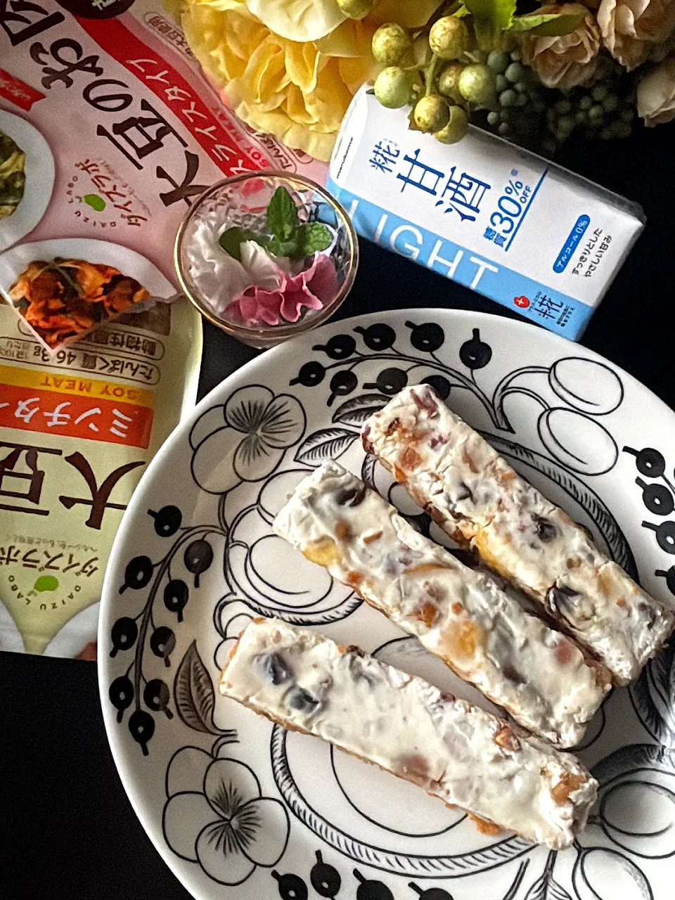 スイーツにも大豆のお肉 ~チーズケーキバー生クリーム、砂糖不使用|とんちんさん