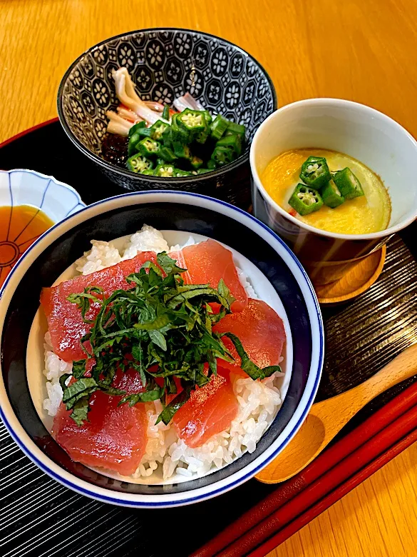 鉄火丼と茶碗蒸しの晩御飯|Mikaさん
