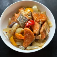 鮭の醤油糀甘酢炒め| ひだまり農園さん