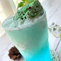 ライトブルー桜🩵チョコミントクリームソーダ🩵