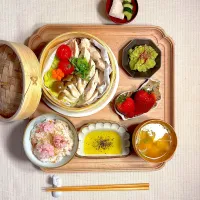 鶏と野菜の蒸籠蒸しの献立|すずさん