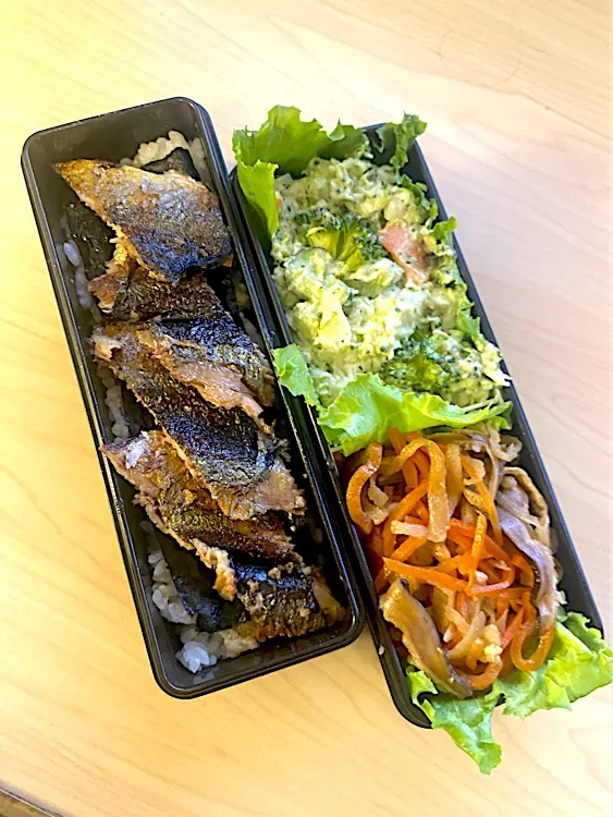 2段海苔サンマ丼、ブロッコリーポテサラ、切り干し大根弁当|masaさん